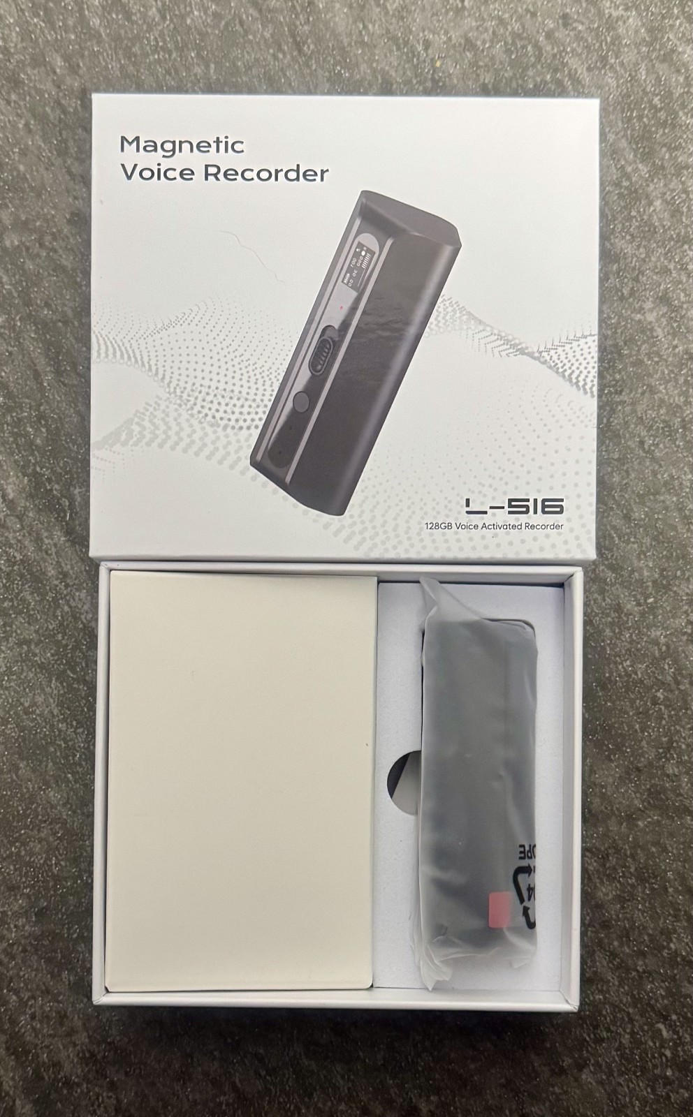 Magnetic Voice Recorder AI Triple Noise Reduction 30 Days Voice Activated 128GB