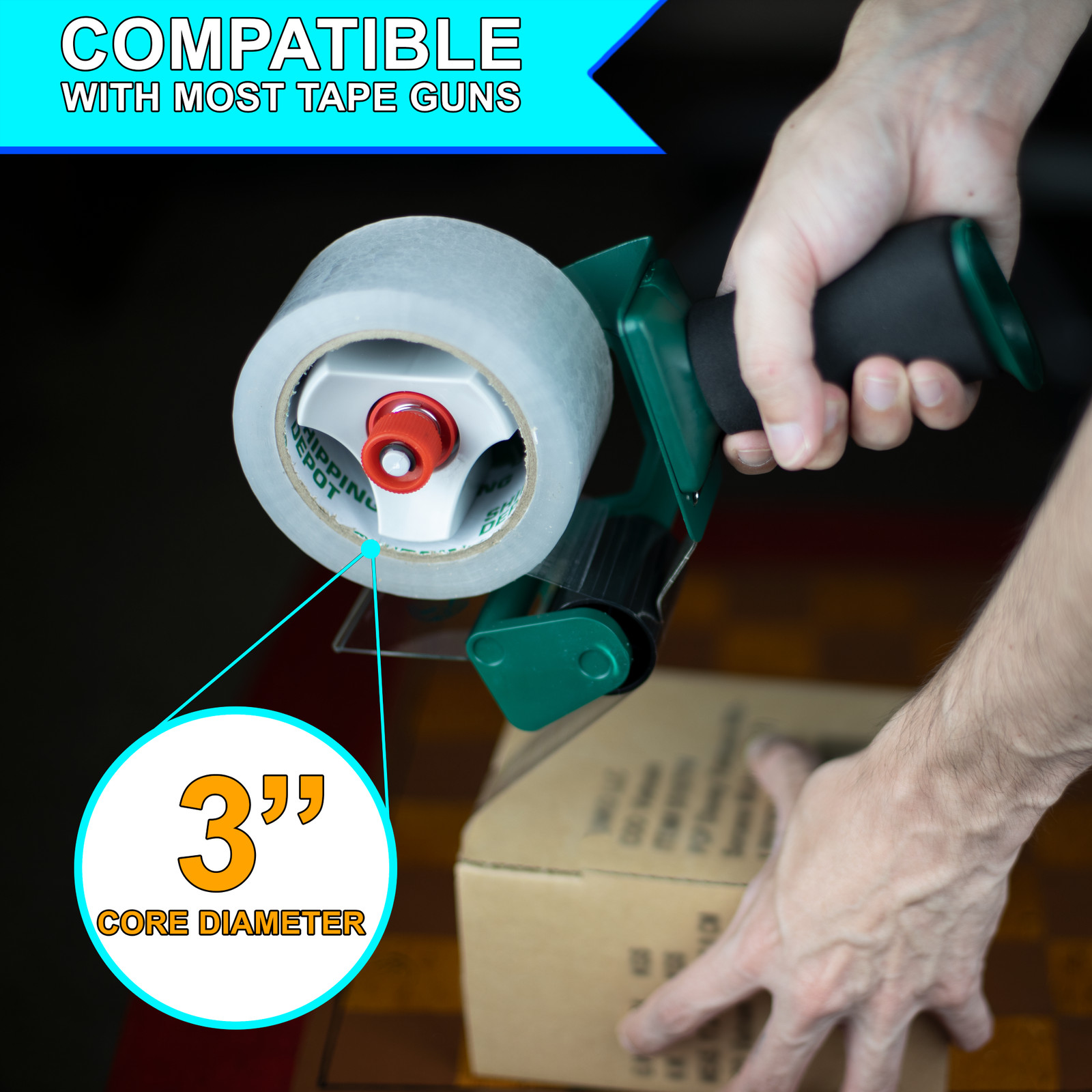 108 Rolls 2″x110yd Clear Packing Carton Sealing Tape Shipping Depot 1.6mil