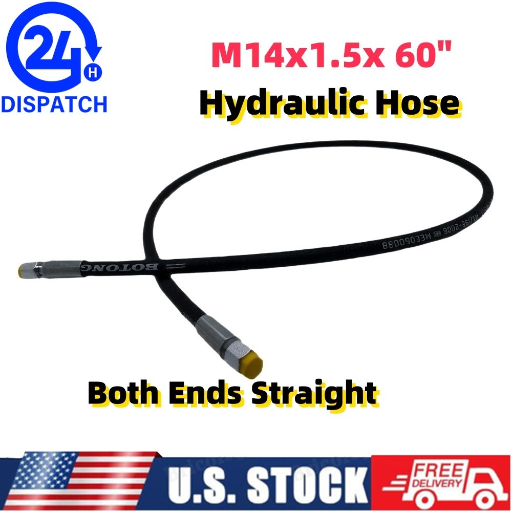 M14x1.5x 60″ Hydraulic Hose Both Ends Straight For AGT Miva China Mini Excavator