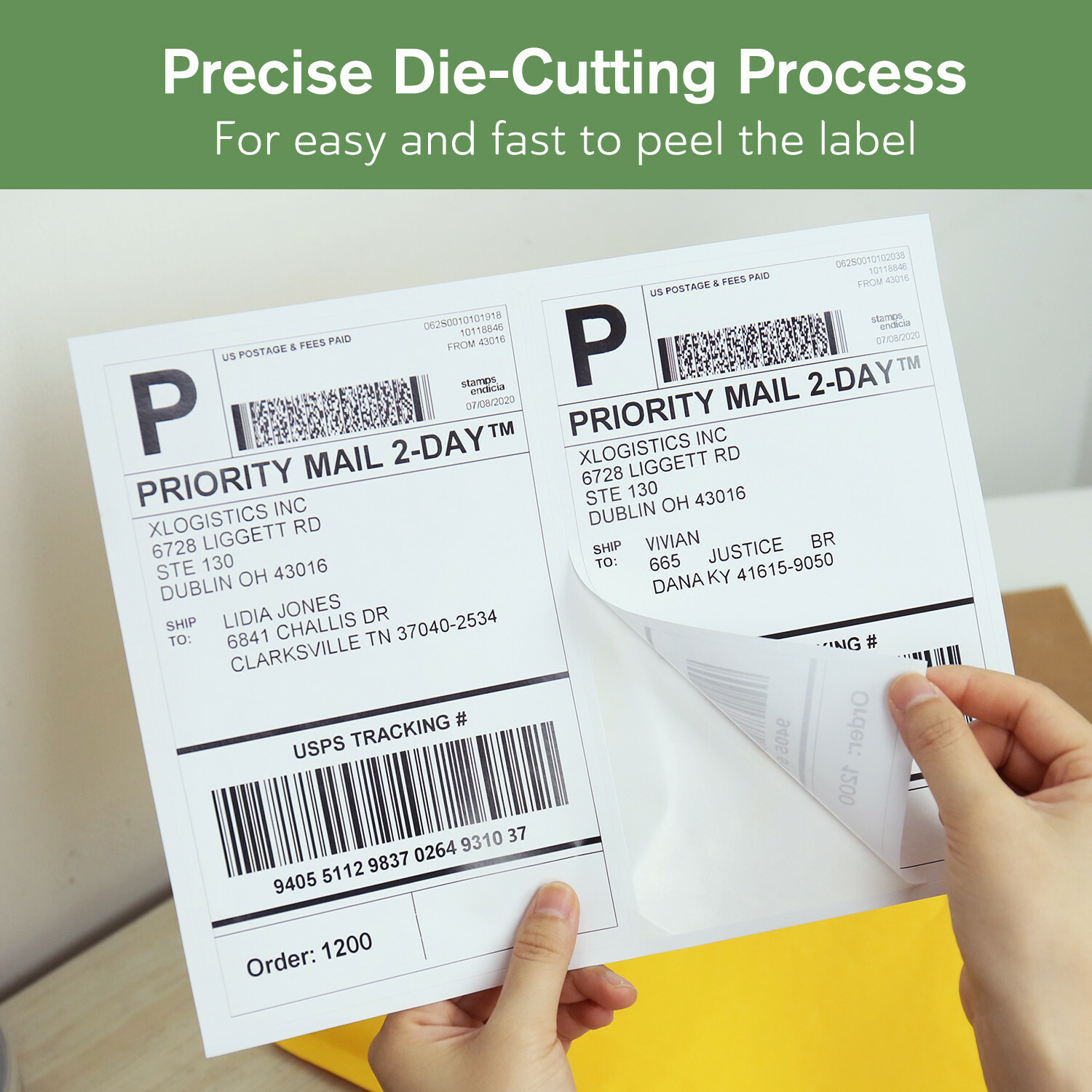 100 Sheets 8.5×5.5 Inch 220 Premium Half Sheet Shipping Labels 2 Per Sheet