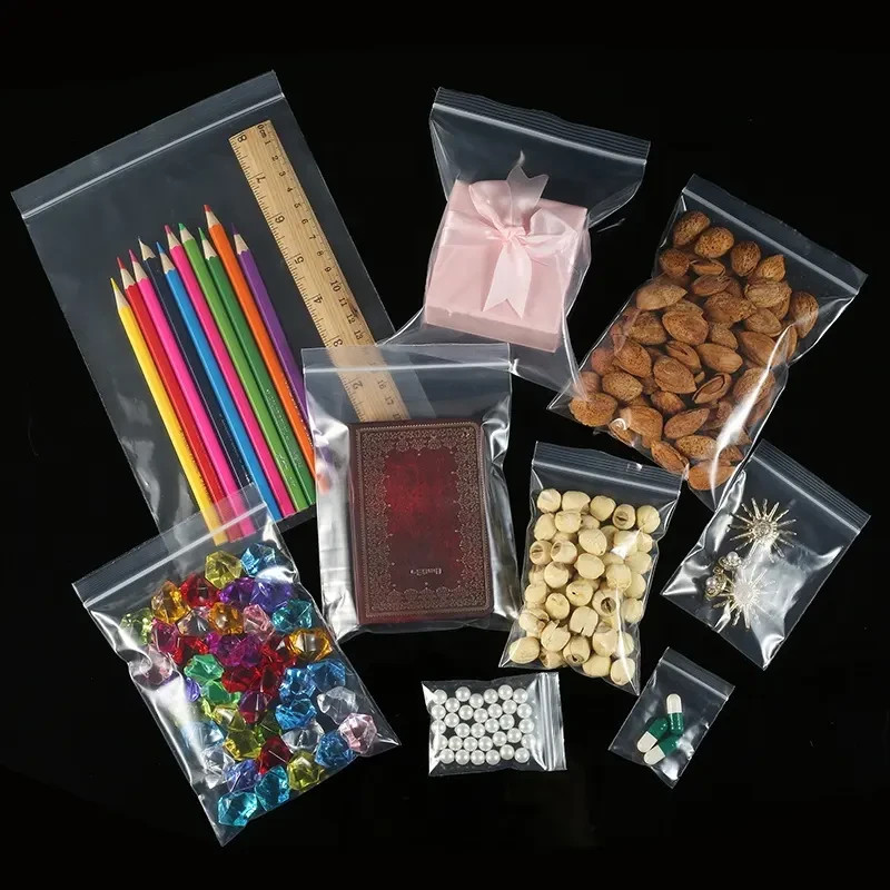 Reclosable Zipper bags 2 Mil Clear Plastic 4×6,5×8,6×9 and 8×10, 100-500Pcs