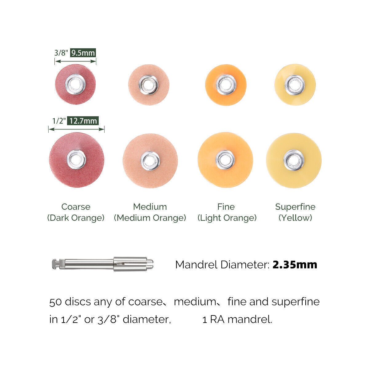 5PACKS Dental SOFLEX Composite finishing polishing discs Medium 12.7mm