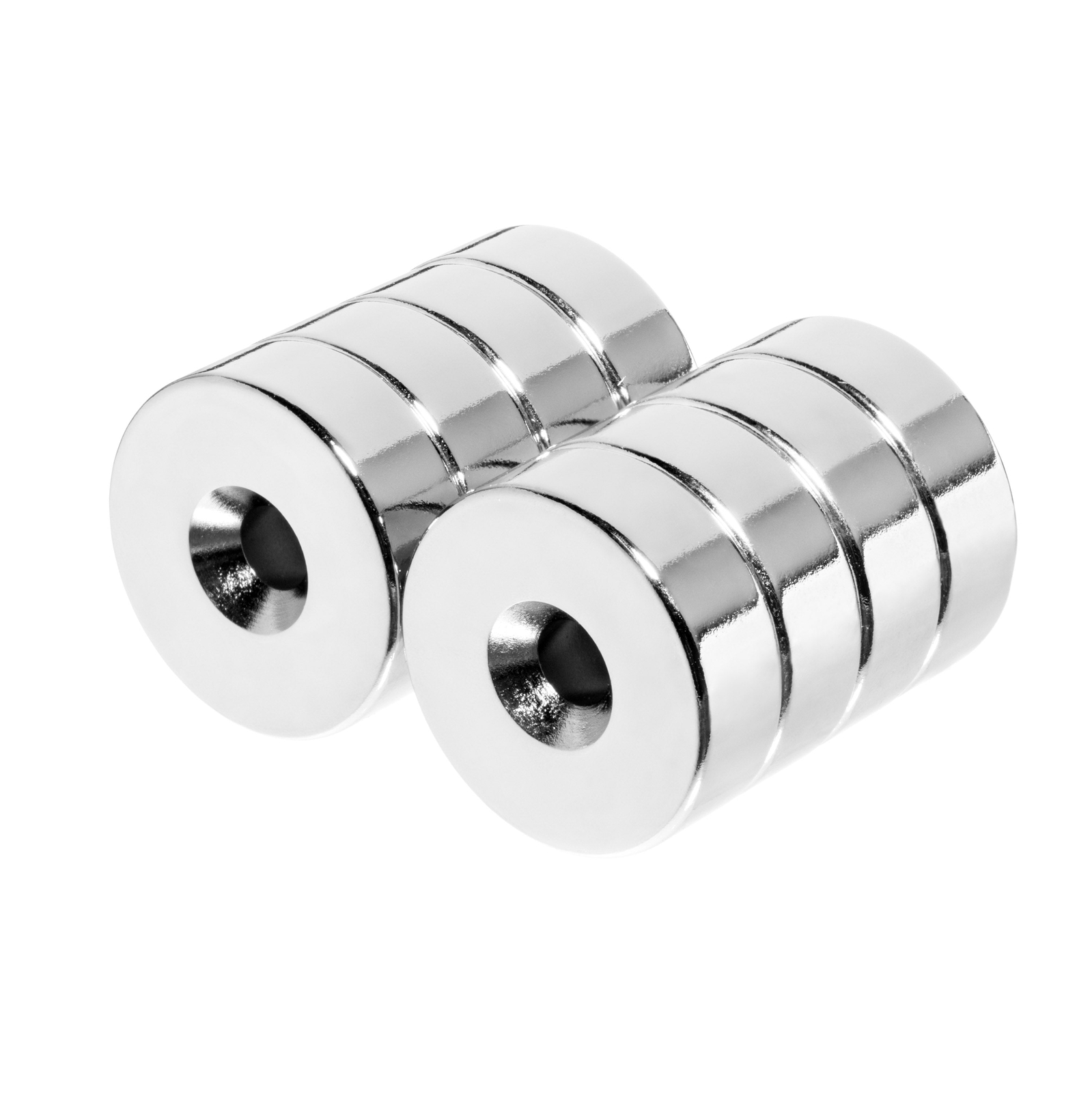 3/4 x 1/4 Inch Neodymium Rare Earth Countersunk Ring Magnets N42 (8 Pack)
