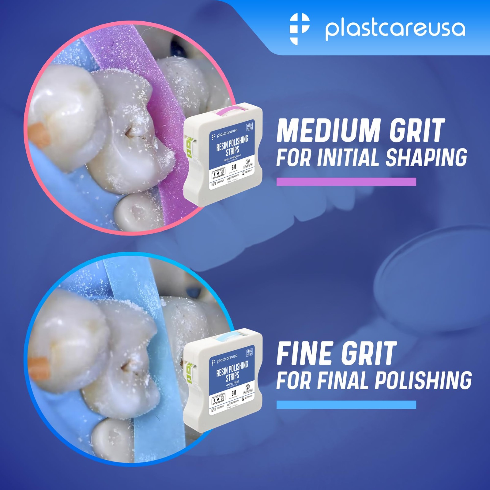 2 Rolls Dental Polishing Strips Kit – Teeth Sanding Tape for Flossing & Clean…