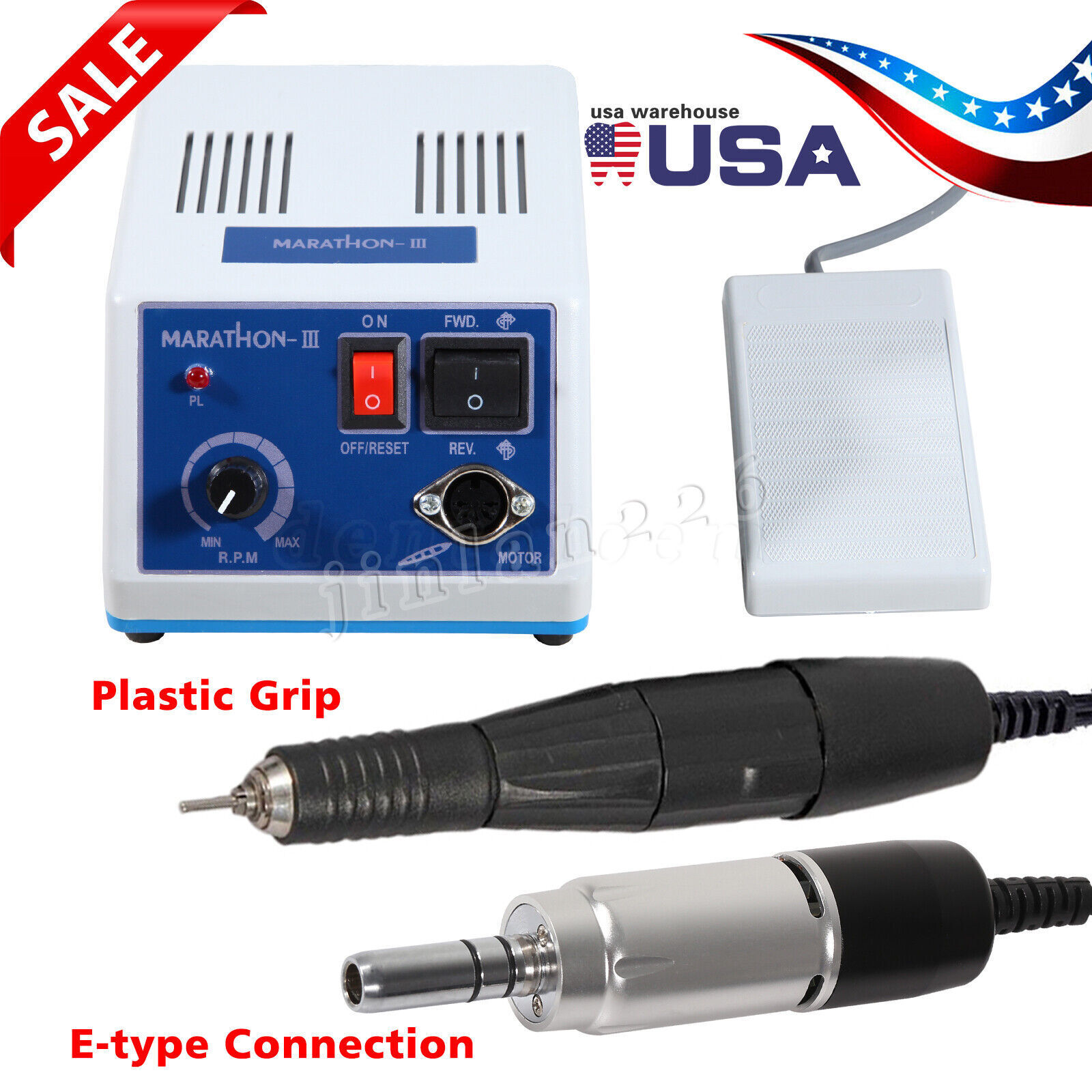 Dental Lab Marathon Electric Micromotor Polishing Unit / 35K rpm Motor Handpiece