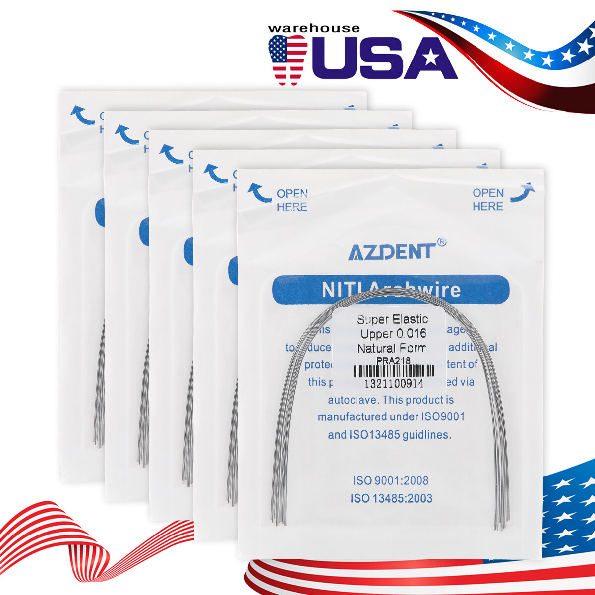 10Pcs/Pack Dental Orthodontic Arch Wire Super Elastic NITI Round Natural Form