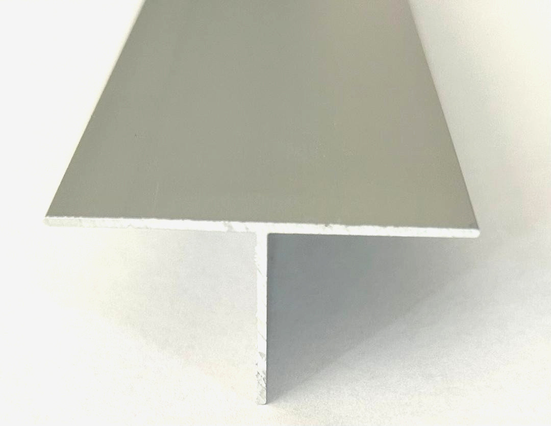 SAMPLE Clear Anodized Aluminum T Bar Trim 2″ Wide 1″ High .031″ Thick No Holes