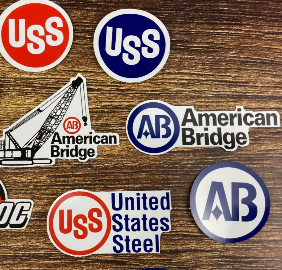 Stickers USS United States Steel AB American Bridge Union IronWorkers Carpenters