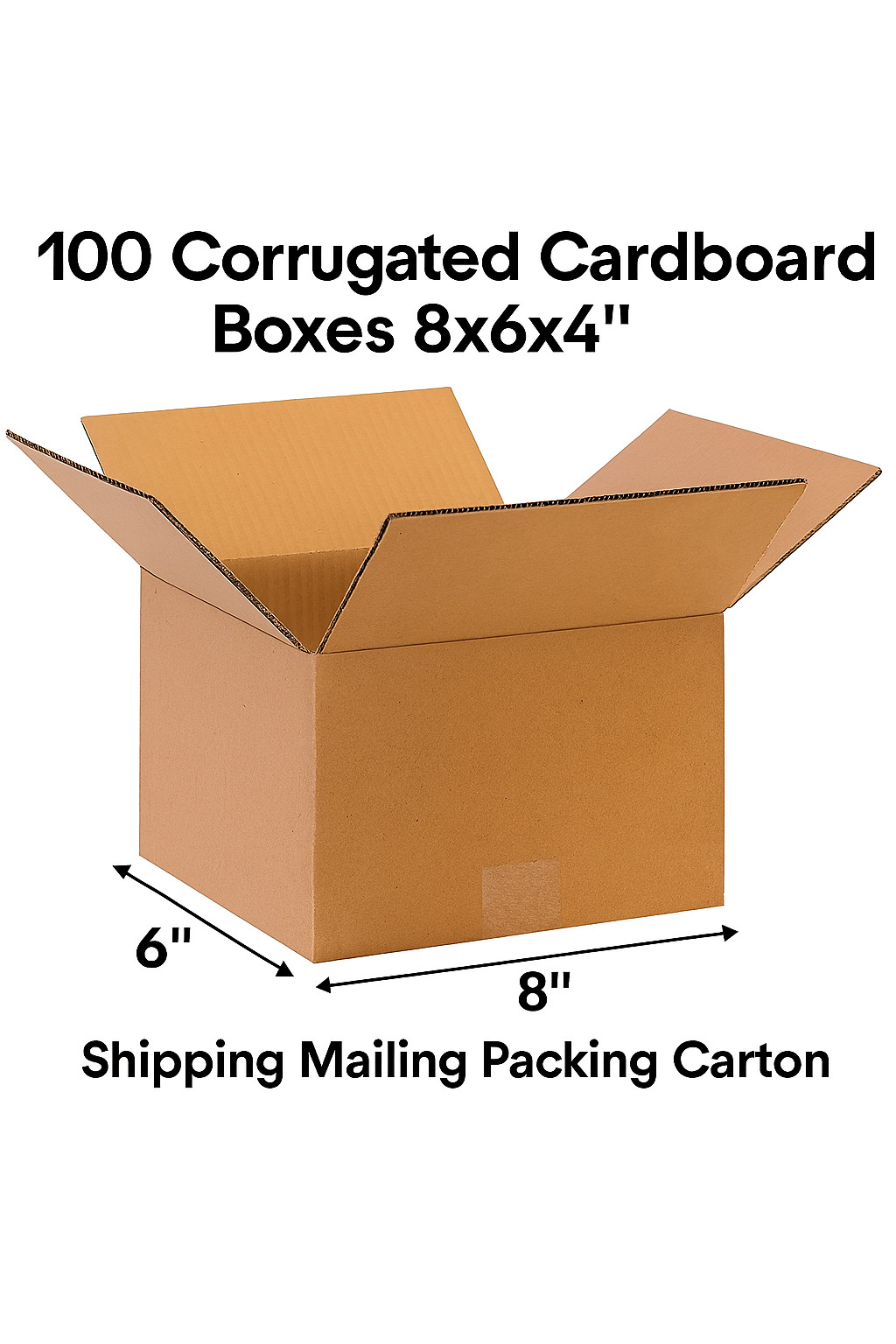 “100 Corrugated Cardboard Boxes 8×6×4″ – Shipping Mailing Packing Carton”