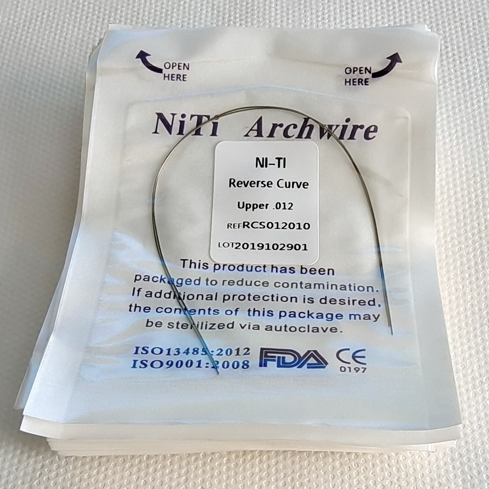 10packs Dental Arcos de Ortodoncia NITI Alambre de Arco de Curva Inversa