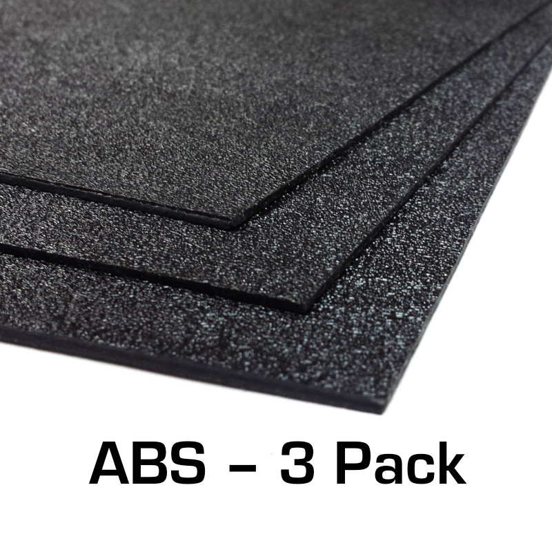 ABS Plastic Sheet 3-pack 12″ X 24″ X 0.0625″ (1/16″) 3 Pack – Black Haircell