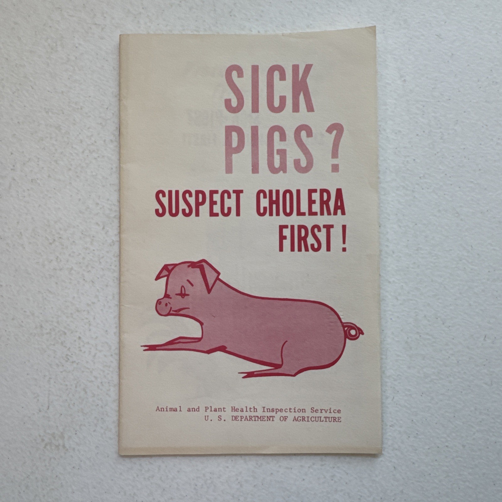 Sick Pigs? Suspect Cholera First! Animal & Plant Health U.S. Dept Of Agriculture