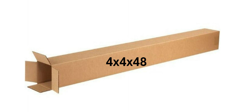 4″ x 4″ x 48″ CARDBOARD BOX – 200 lb – 5 BOX BUNDLE – TALL