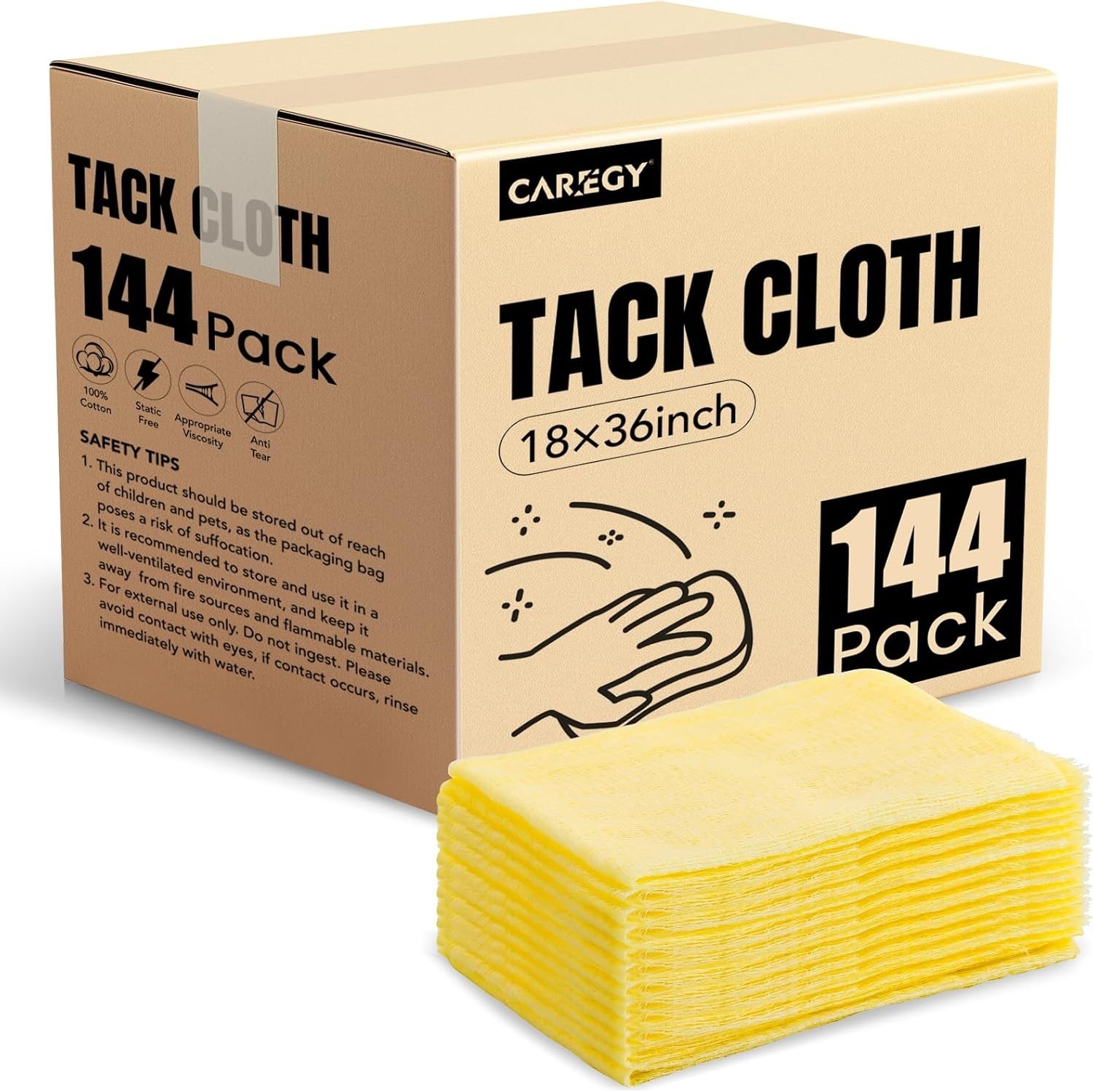 Tack Cloth 6 Pack Paint Woodworking Sticky Tac Rag 18X36inch Clean Dust