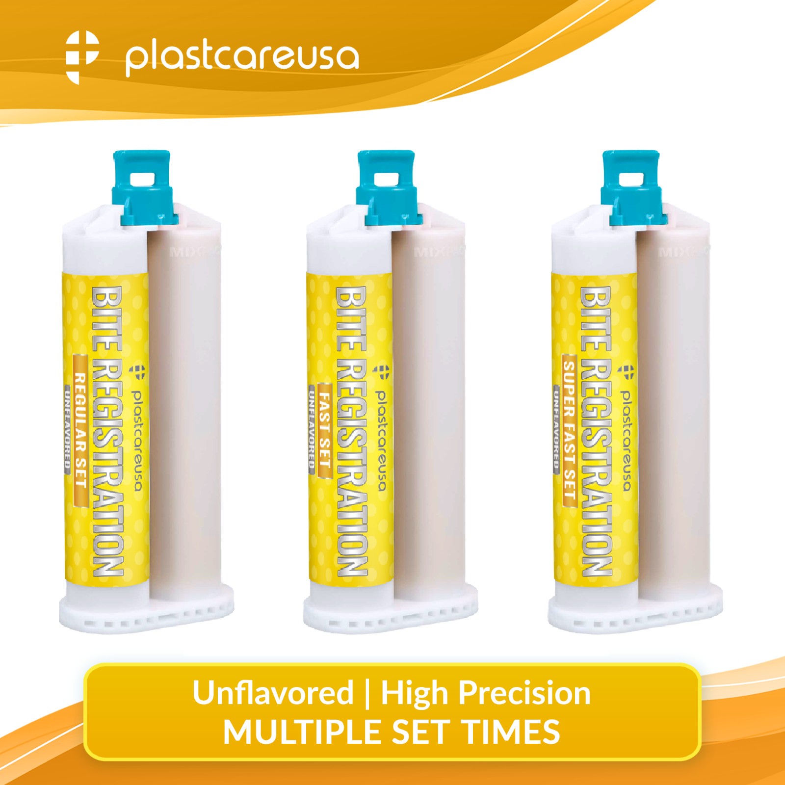 20 Fast Set Bite Registration Impression Material Unflavored 50ml Cartridges