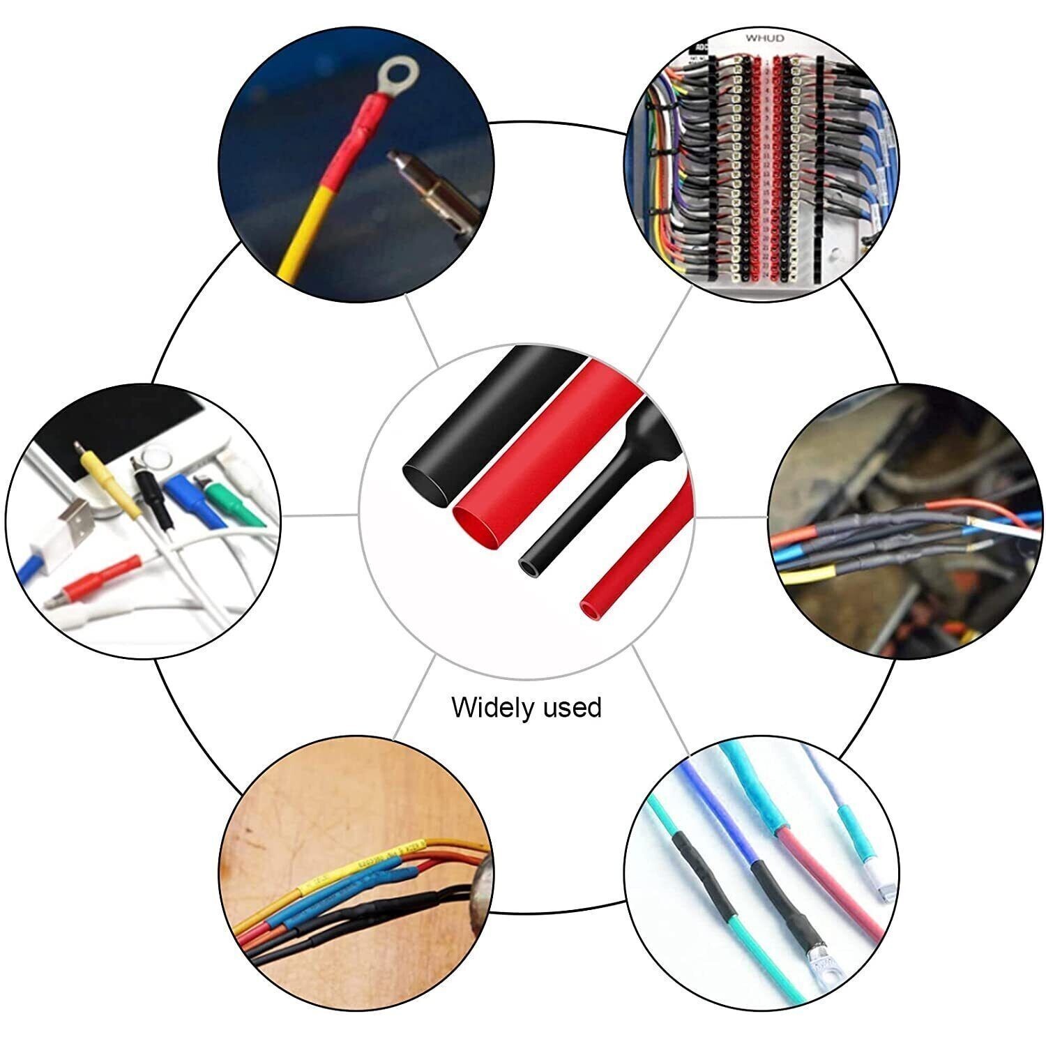 Assorted Heat Shrink Cable Wire Tubing Tube Sleeve Car Electrical Wrap 750PCS