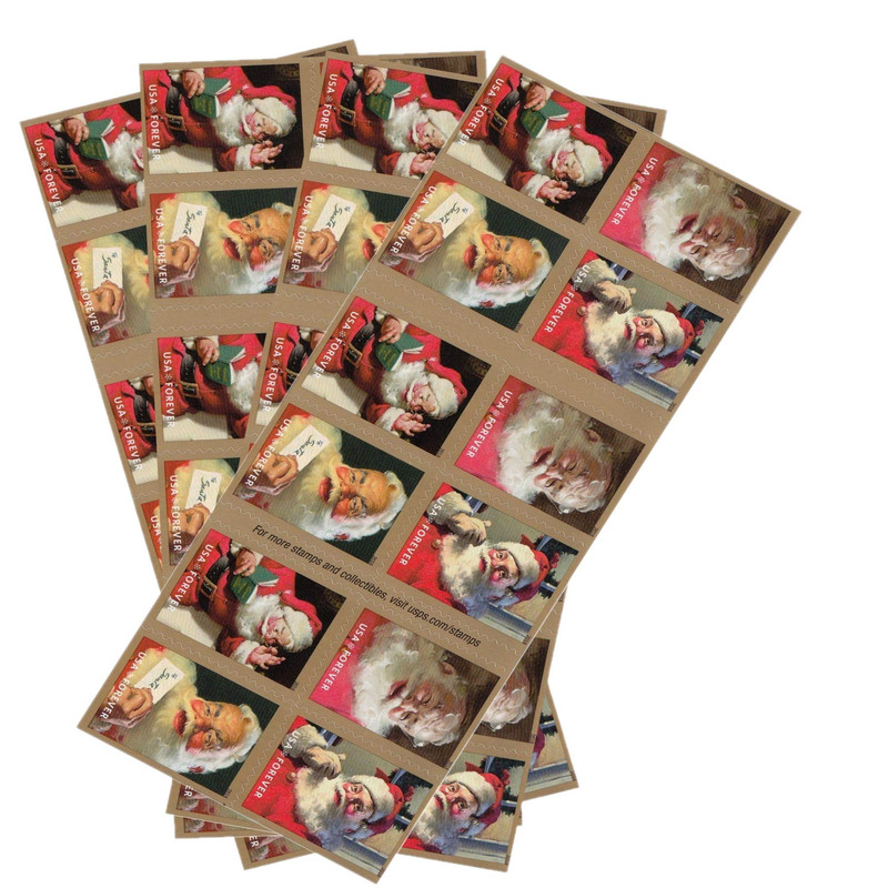 United States Postal Service Sparkling Holidays Santa Us Postage Stamps 4