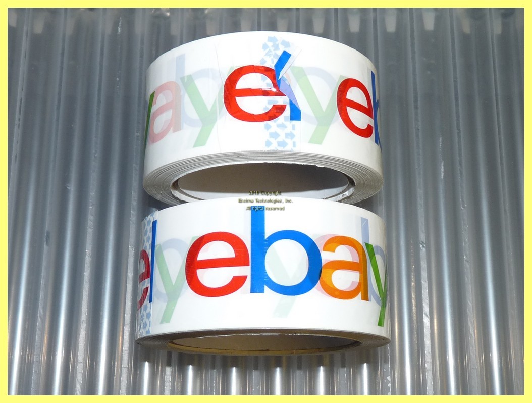 2 ROLLS OF 2″ WIDE 2 MIL EBAY BRANDED BOPP PACKING SHIPPING TAPE 75 YARDS EACH