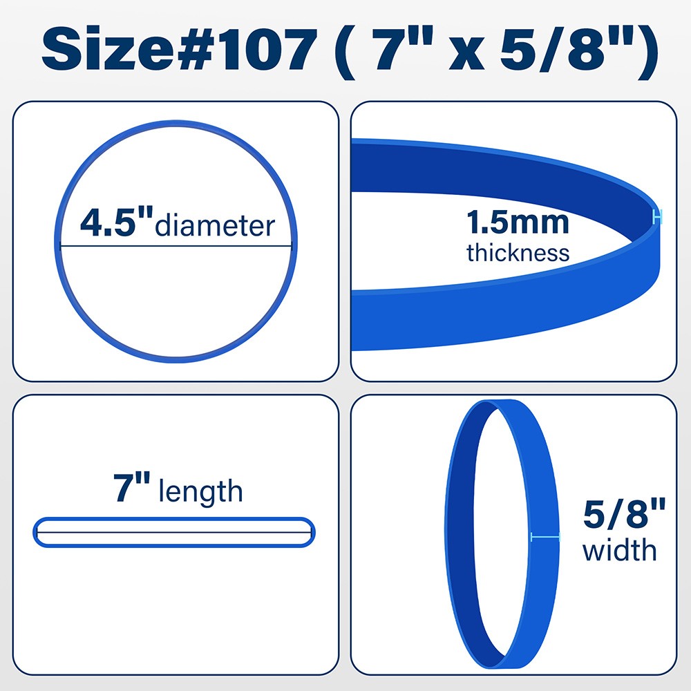 30PCS Large Rubber Bands Heavy Duty Size #107 Blue Elastic Long Rubber Bands