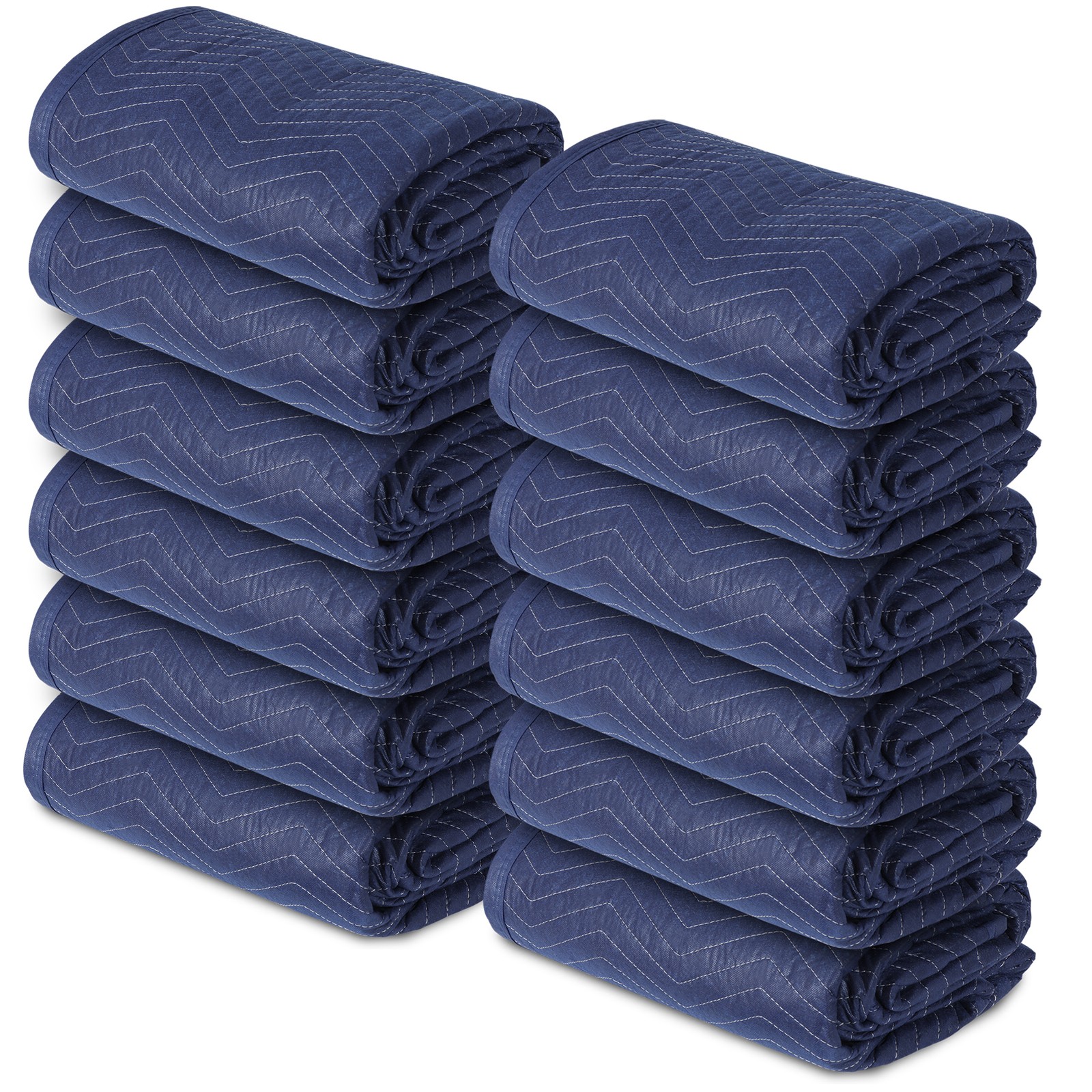 12 Pack Moving Blankets 72″x80″ Heavy Duty Packing Blankets Furniture Dark Blue