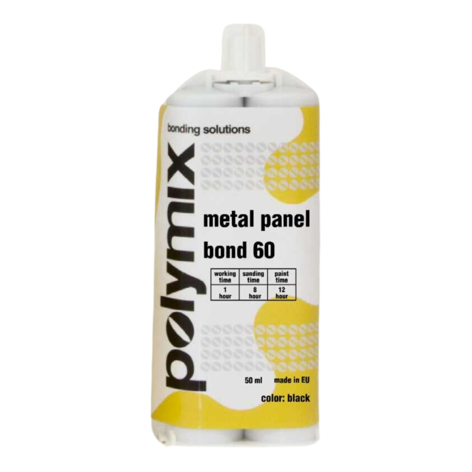 Polymix Metal Panel Bond 60 Adhesive Kit – 3 x 50ml Tubes, 12 Mixing Tips & Gun