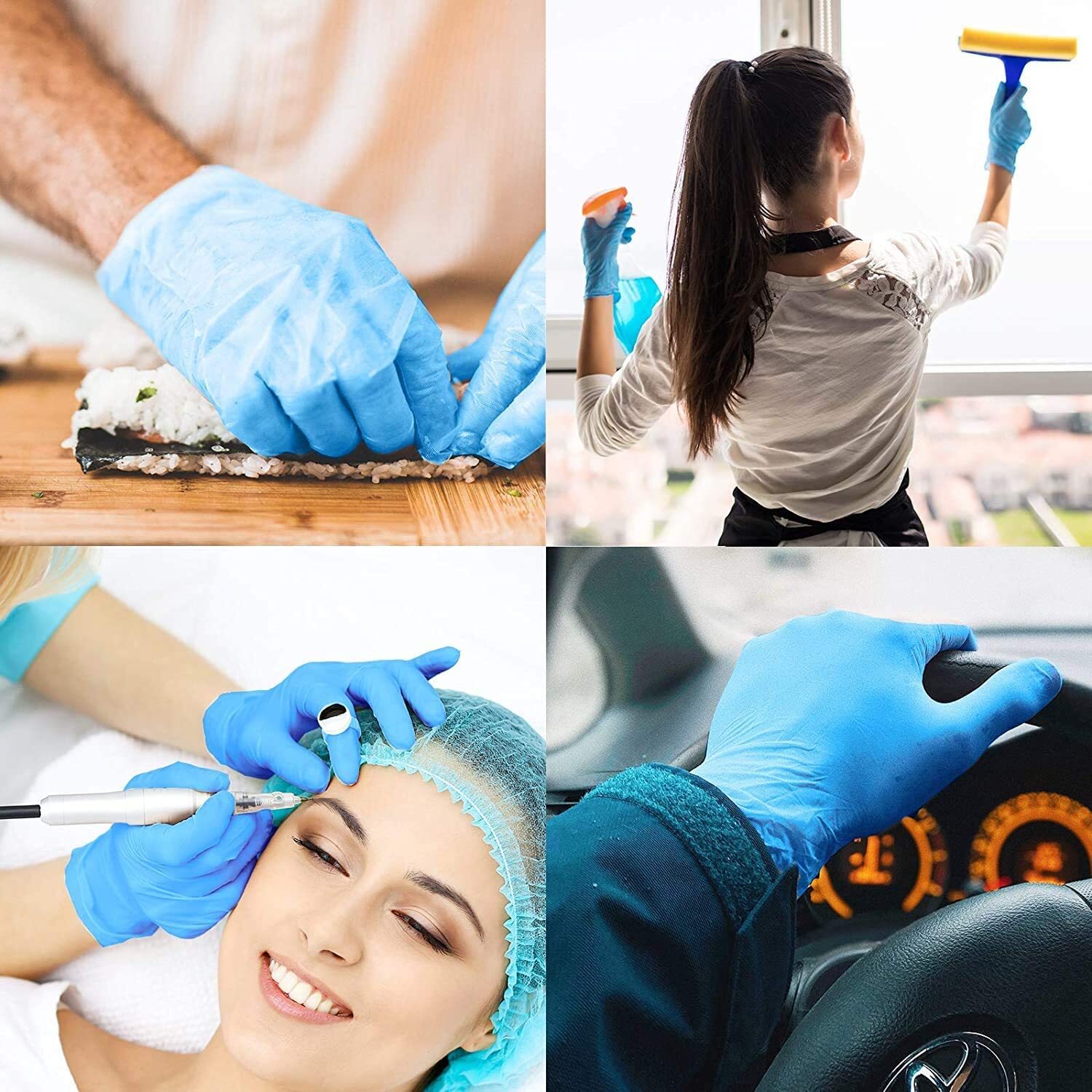 Intco BASIC Medical Vinyl Synmax Exam Gloves Durable Latex Free , Size: S/M/L/XL