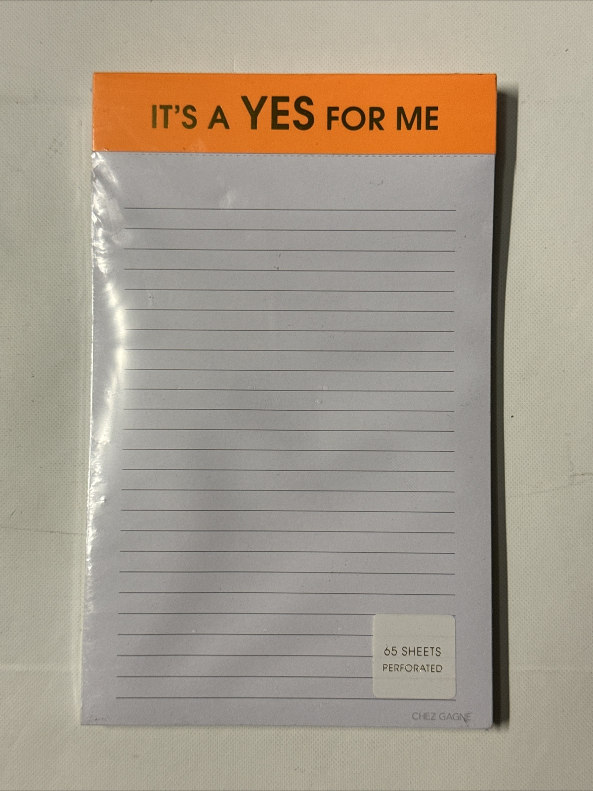 Chez Gagne, “It’s A Yes For Me”, Notepad, 5″ x 8″