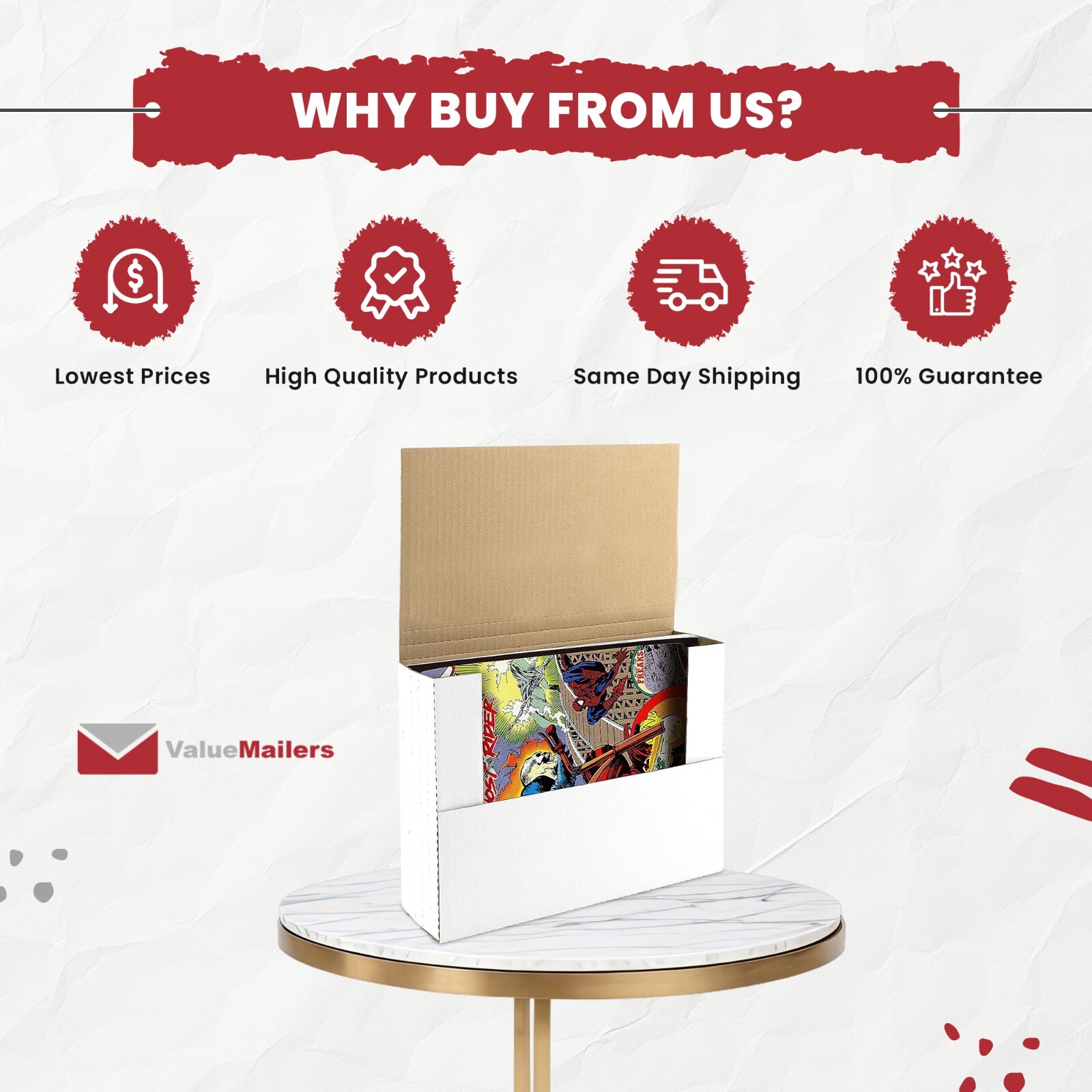 Vinyl Record Mailers White Holds 1 – 4 Records 12″ LP Cardboard 50 100 to 1000