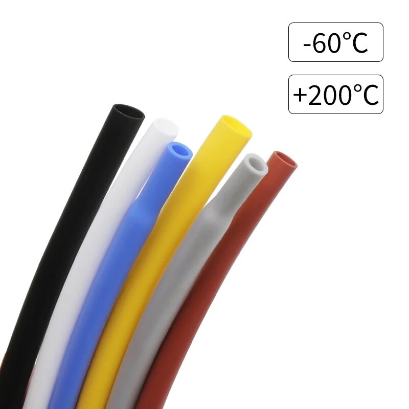1.7:1 Flexible Silicone Heat Shrink Shrinkable Tube Tubing One Meter Dia 0.8-40