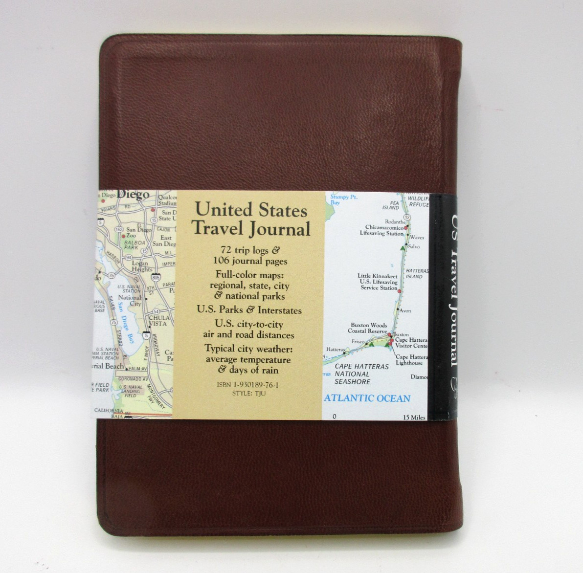 United States Travel Journal 6″ Soft Leather Cover Graphic Image Brown