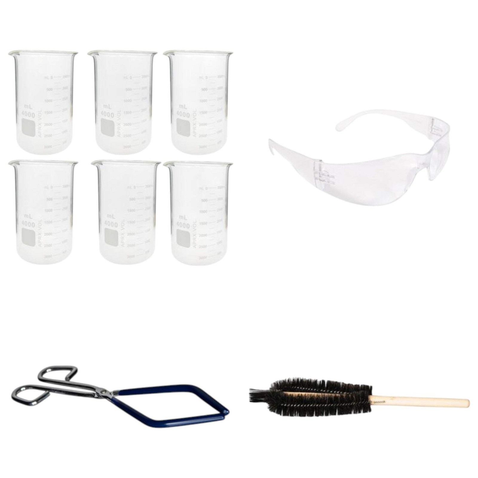 Beaker Starter Kit – 6 – 4000ml Griffin Style Beaker, Beaker Brush (330mm)