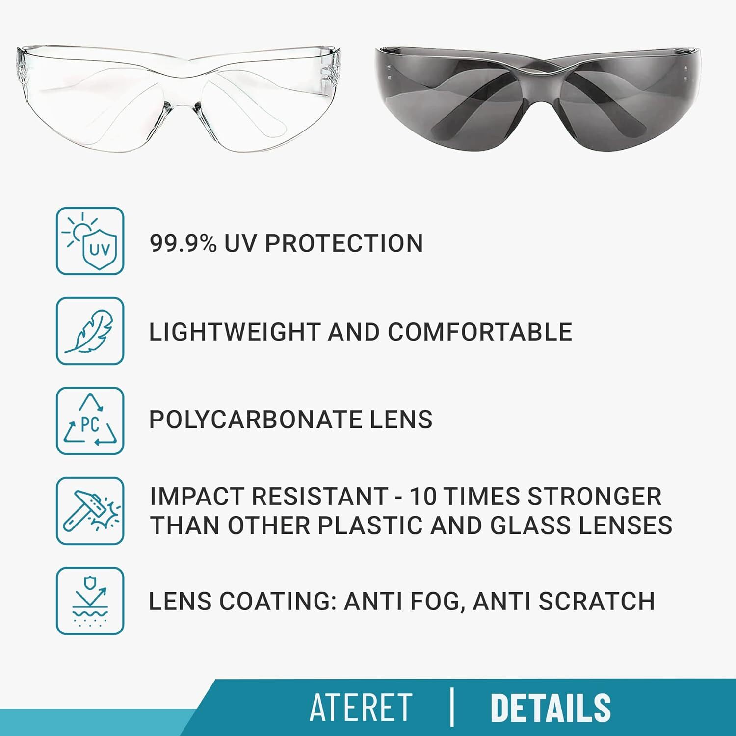 1-100 PAIR PACK Protective Safety Glasses Clear Lens Work UV ANSI Z87 Lot of 12