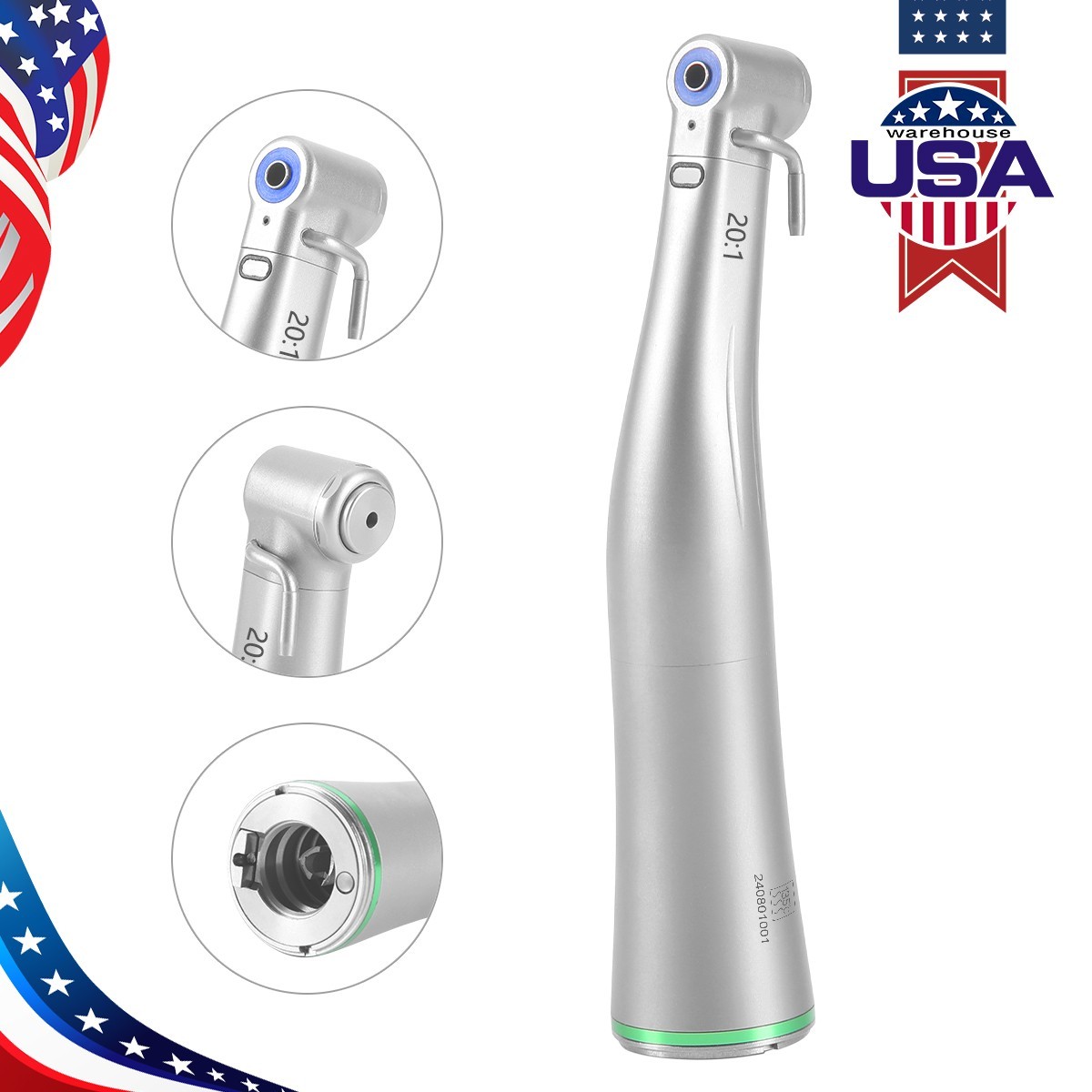 Dental 20:1 Implant Surgery Low Speed LED/ Contra Angle Handpiece