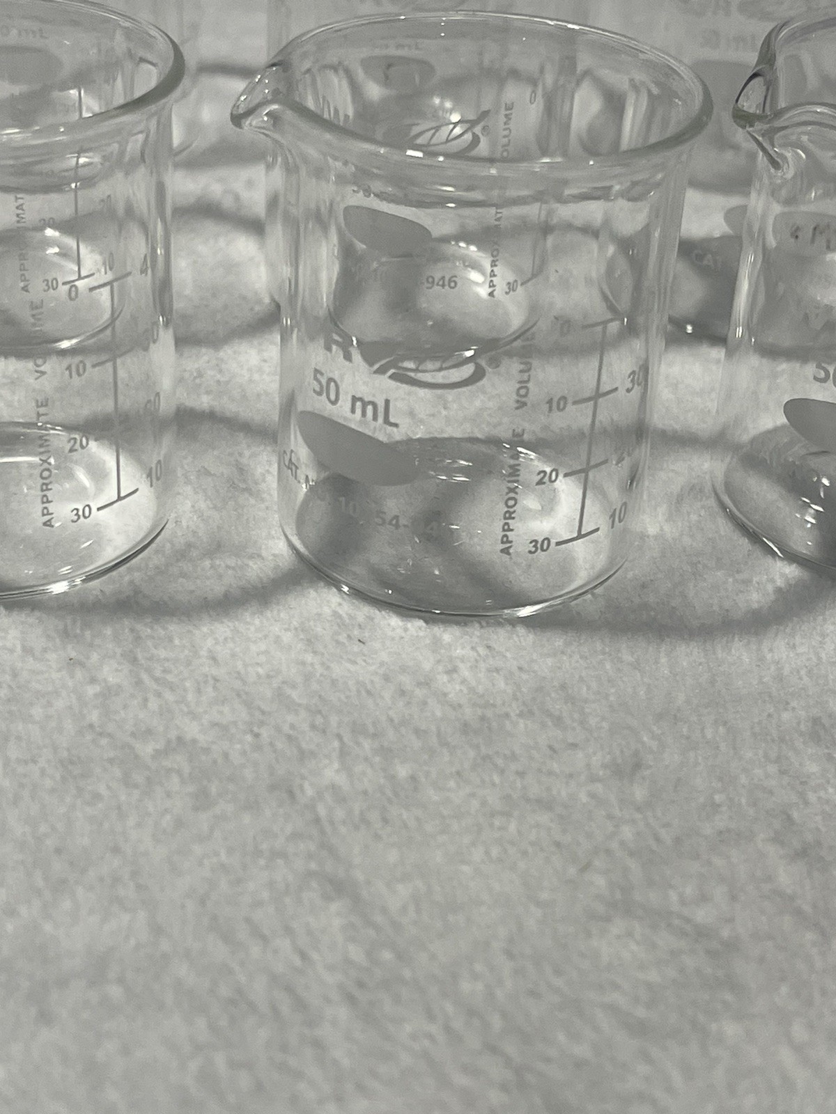 VWR Glass Beaker 50 ml 10754-946 Beaker Borosilicate Glass Graduated Lot Of 12