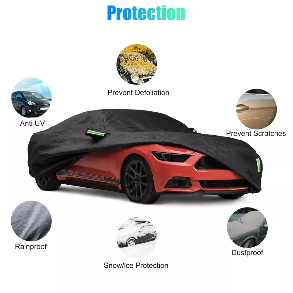Heavy Duty Waterproof Full Car Cover All Weather Protection Outdoor Dustproof