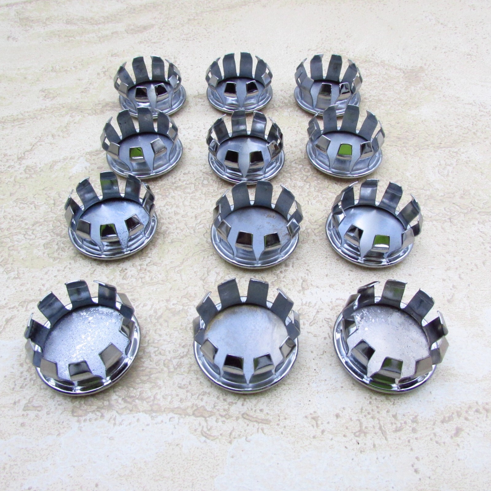 QTY 12 Steel Nickel Finish Plug Buttons 1-1/8″ Hole Size, 1-1/4″ Head Diameter