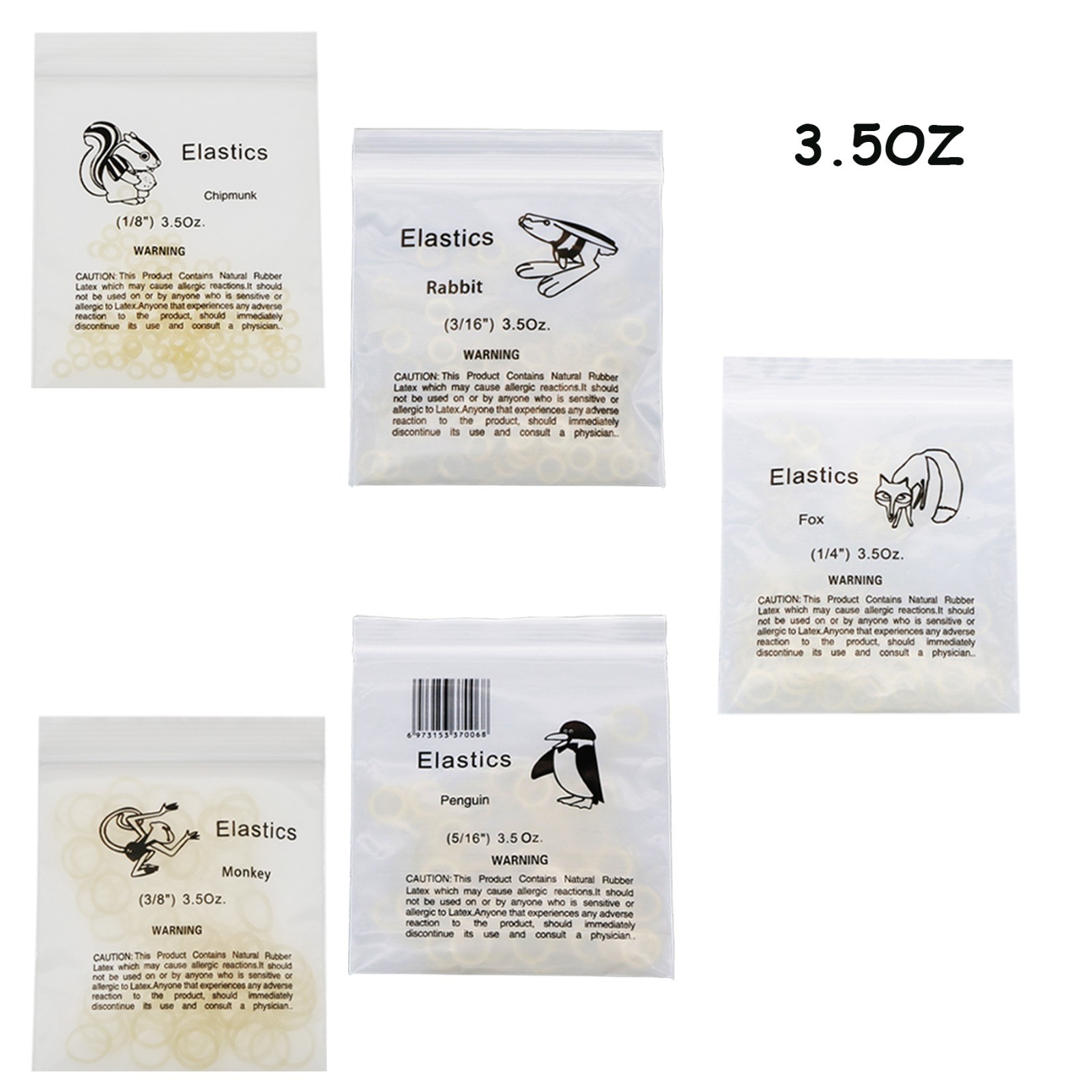 US Dental 3.5oz 5.0oz 6.5oz Ortho Elastic Latex Brace Orthodontic Rubber Band