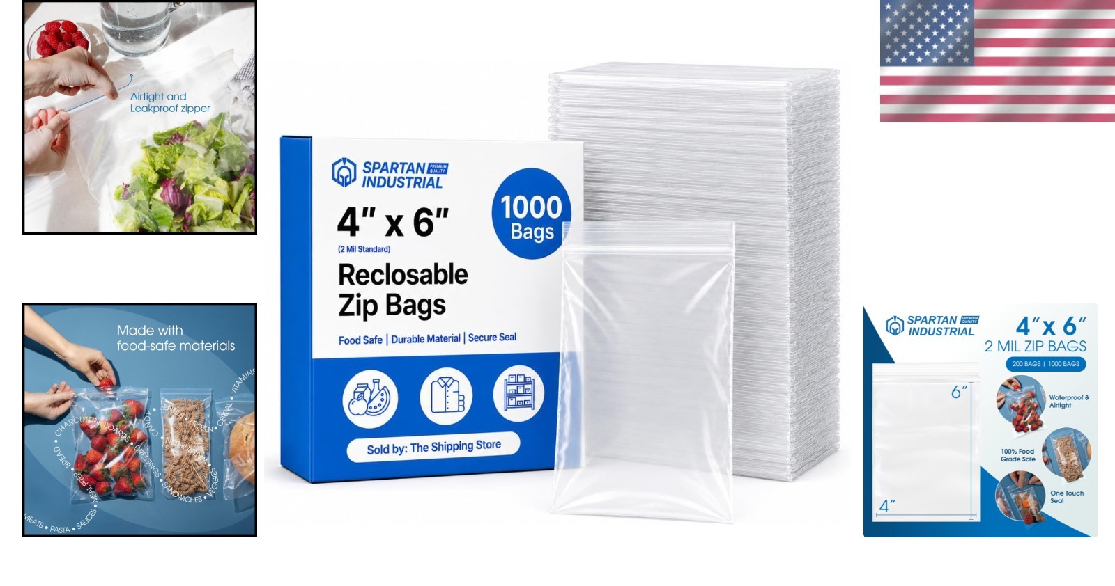 1000 Pack 4×6 Clear Ziplock Poly Bags – Resealable 2 Mil