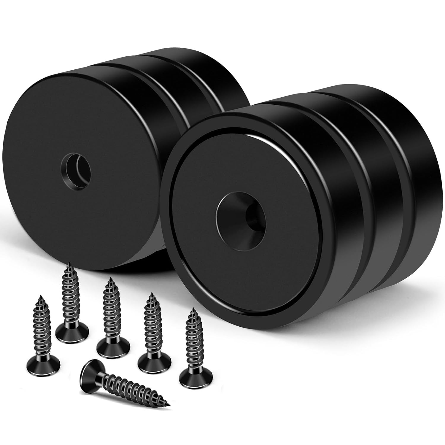 Heavy Duty Magnets with Hole 150LB Strong Neodymium Wall Mount Magnets 6 Pack