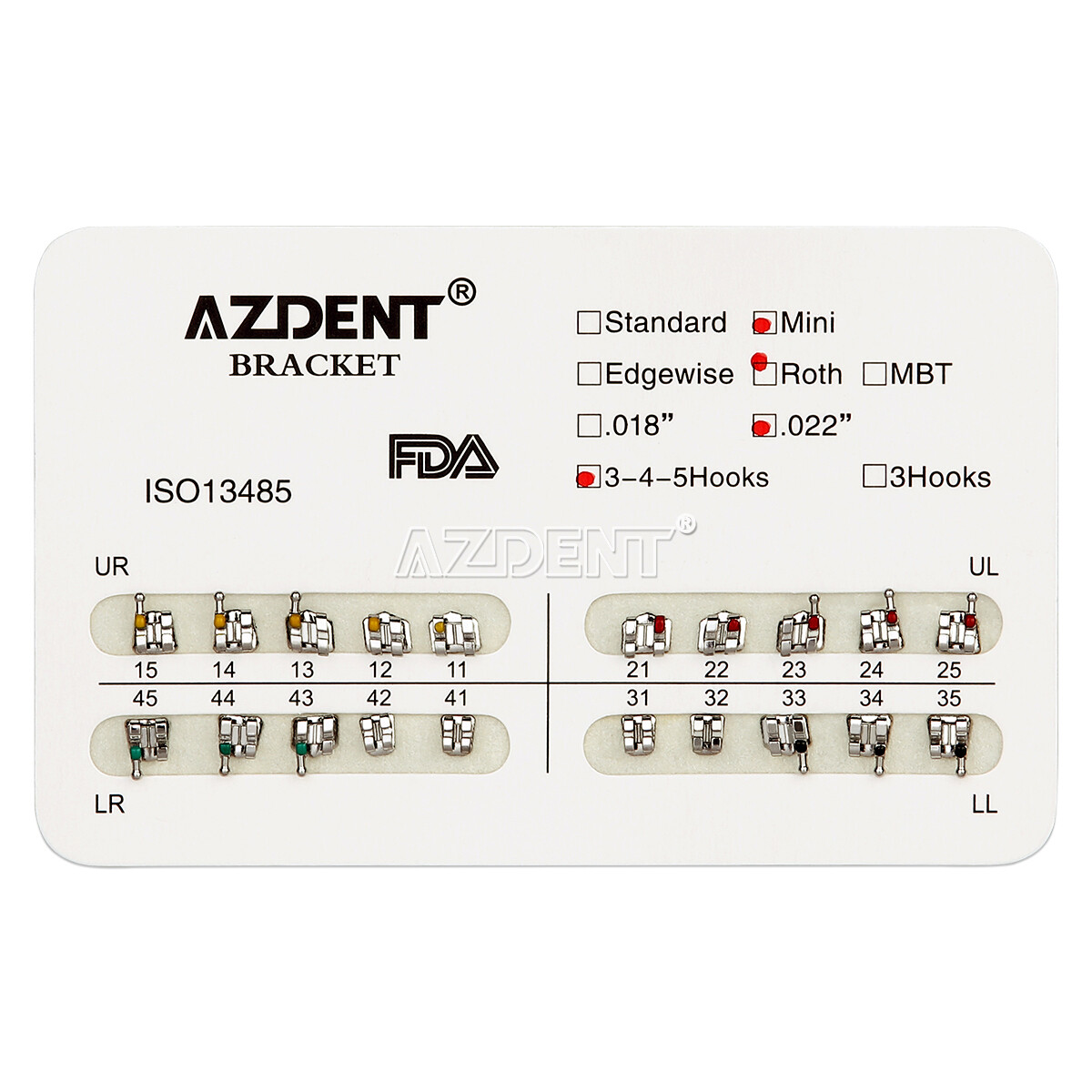 AZDENT Dental Orthodontic Brackets Braces Mini Roth.022 /Light Cure Adhesive Kit