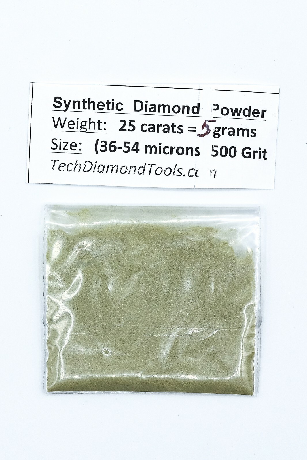 TechDiamondTools Diamond Powder 500 Grit 36-54 Microns, 25 cts = 5 Grams