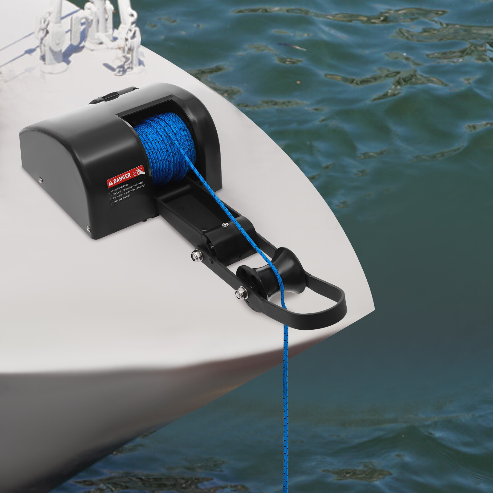 35 LBS Electric Anchor Winch with Roller & Remote Control for Boat Marine Winch