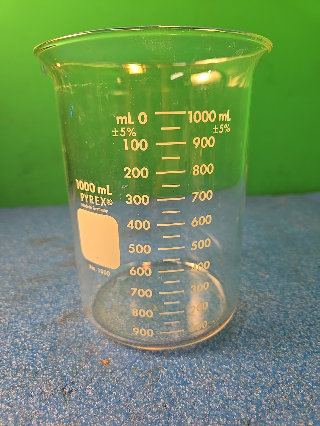 1000ml Glass Beaker, Griffin Low Form, Graduated, PYREX 1000-1L (Single)