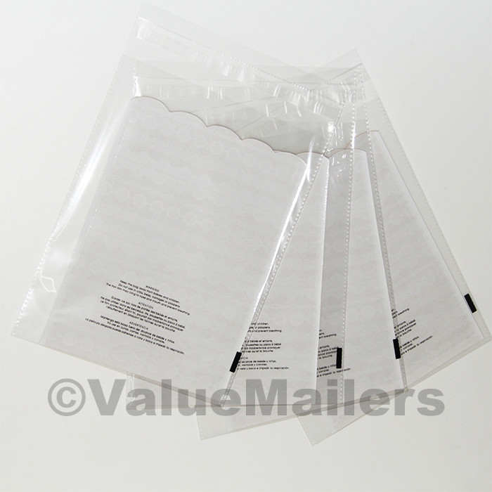 500 10×13 1.5 Mil Bags Resealable Clear Suffocation Warning Poly OPP Cello Bag