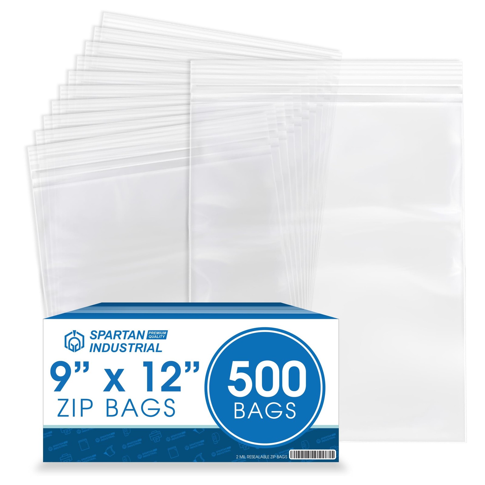 9×12″ 500 Clear Reclosable Zip Bags 2 Mil Poly Resealable Lock Seal Zipper