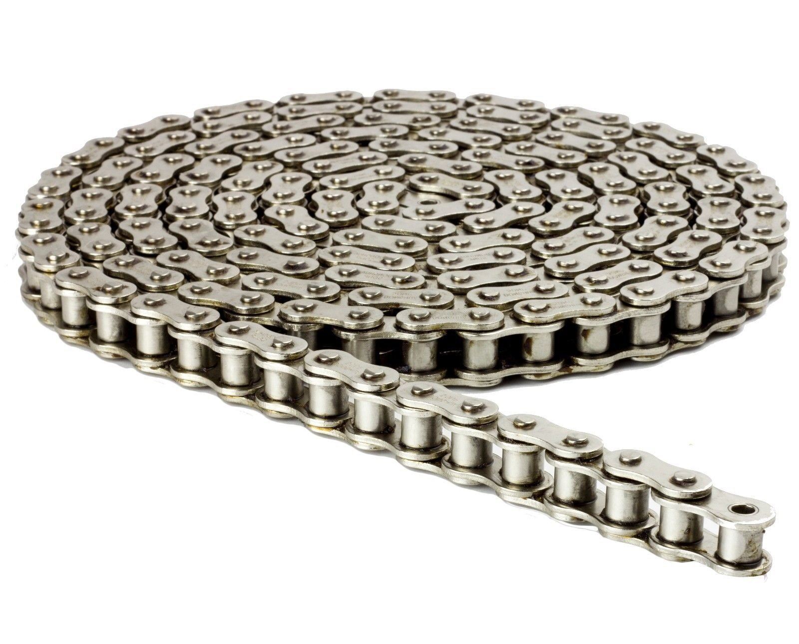 #35 NP Nickel Plated Roller Chain 10 Feet with 2 Connecting Links Anti-Corrosion