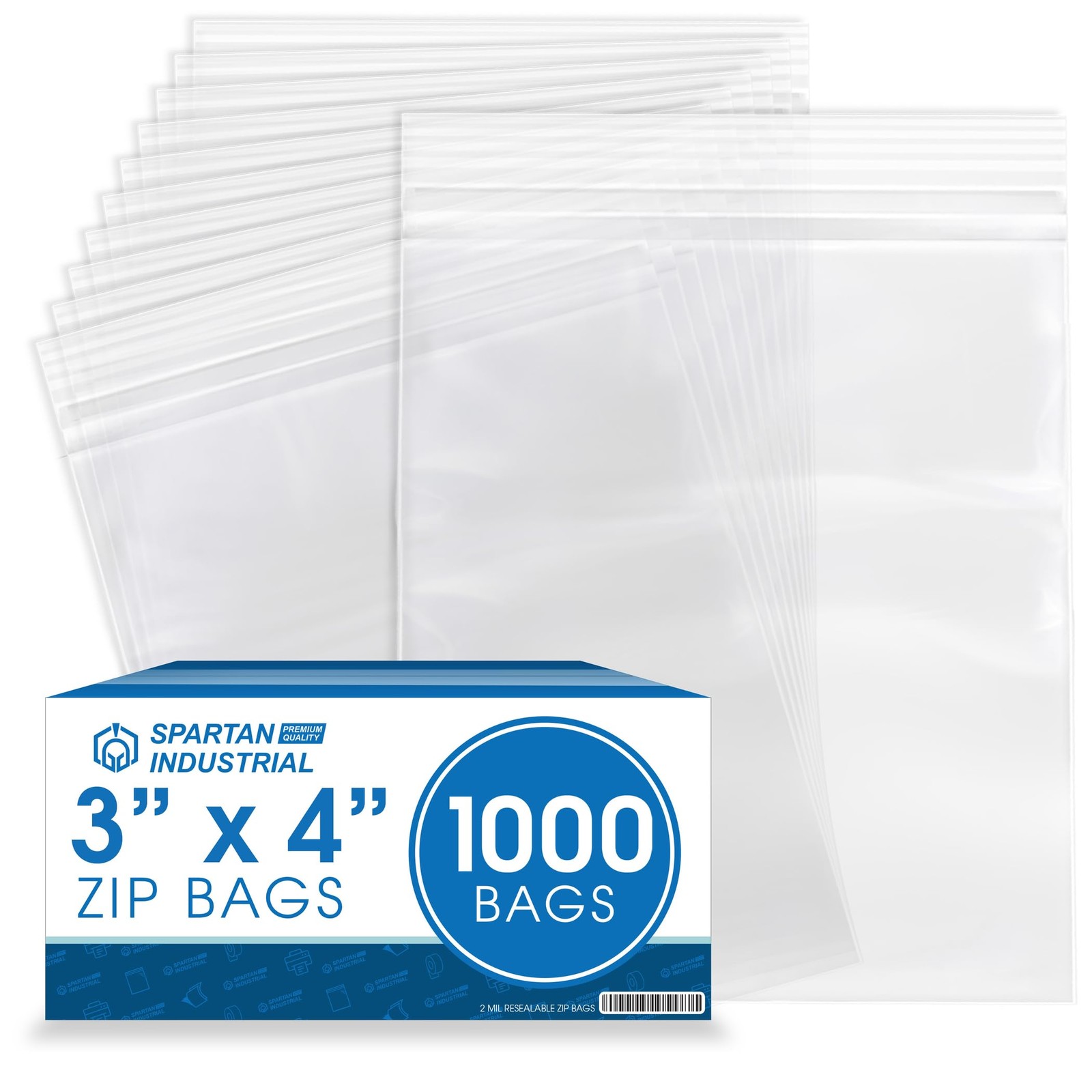 Spartan Industrial – 3” X 4” (1000 Count) 2 Mil Clear 3″ X 4″,