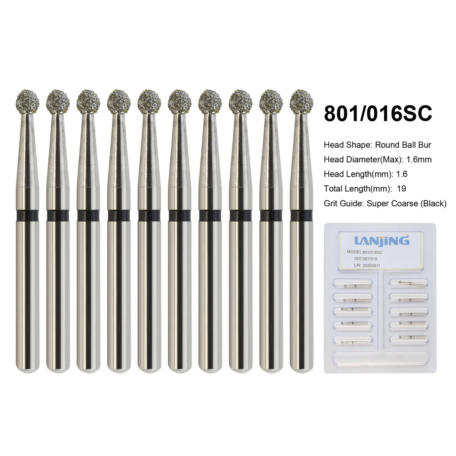 Dental Burs Diamond FG Round End Taper Football Flame Long Round Pear High Speed