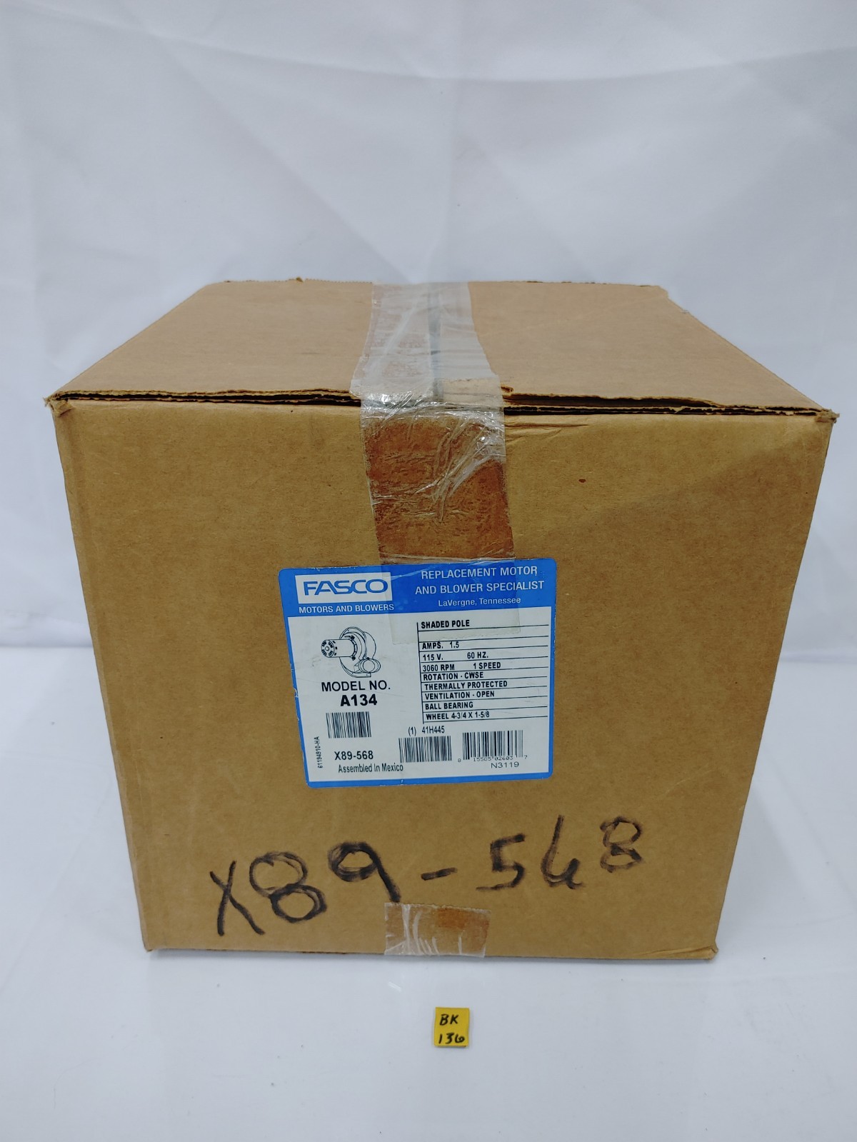 Fasco A134 Inducer Fan Motor 70219408