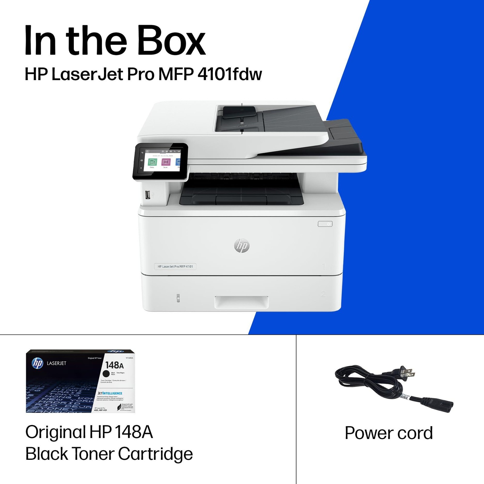 HP Laserjet Pro MFP 4101fdw Wireless Black & White All-in-One Laser Printer, Sca